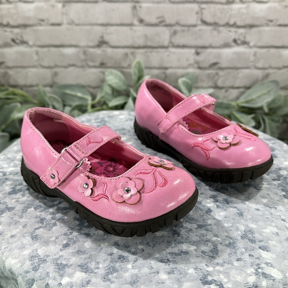 The Children’s Place Pink Floral Round Toe Mary Janes - Girls 7M 💖EUC💖 - Picture 10 of 10
